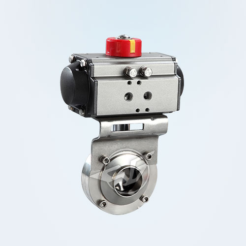 Pneumatic hygienic butterfly valve